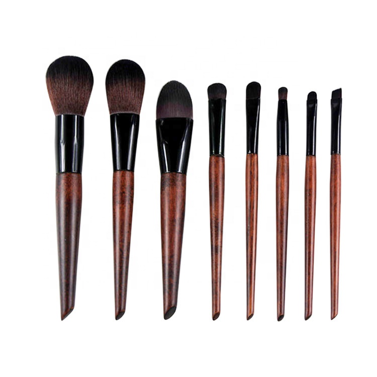 Customized private label luxury beauty cosmetics gift makeup brush set with PU pouch